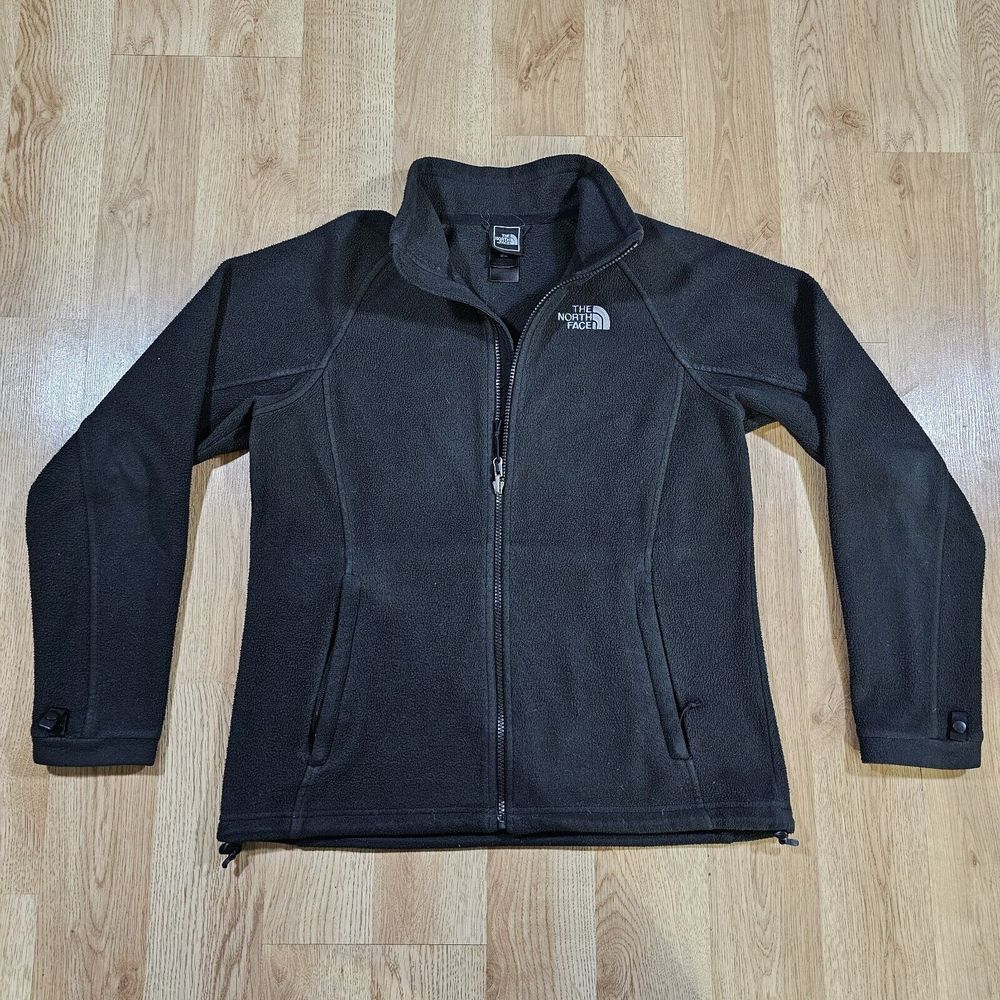 The North Face Fleece Jacket Womens Medium Black Full Zip Mock Neck‎ TKA 100
